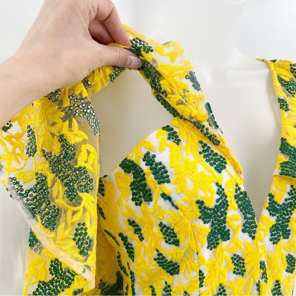 Dress the Population Yellow and Green Midi Dress - Picture 6 of 12